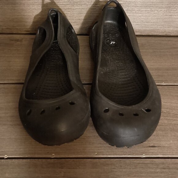 Crocs Kadee Ballet Flats Women Size 8 Black Round Toe Slip On - Picture 4 of 13